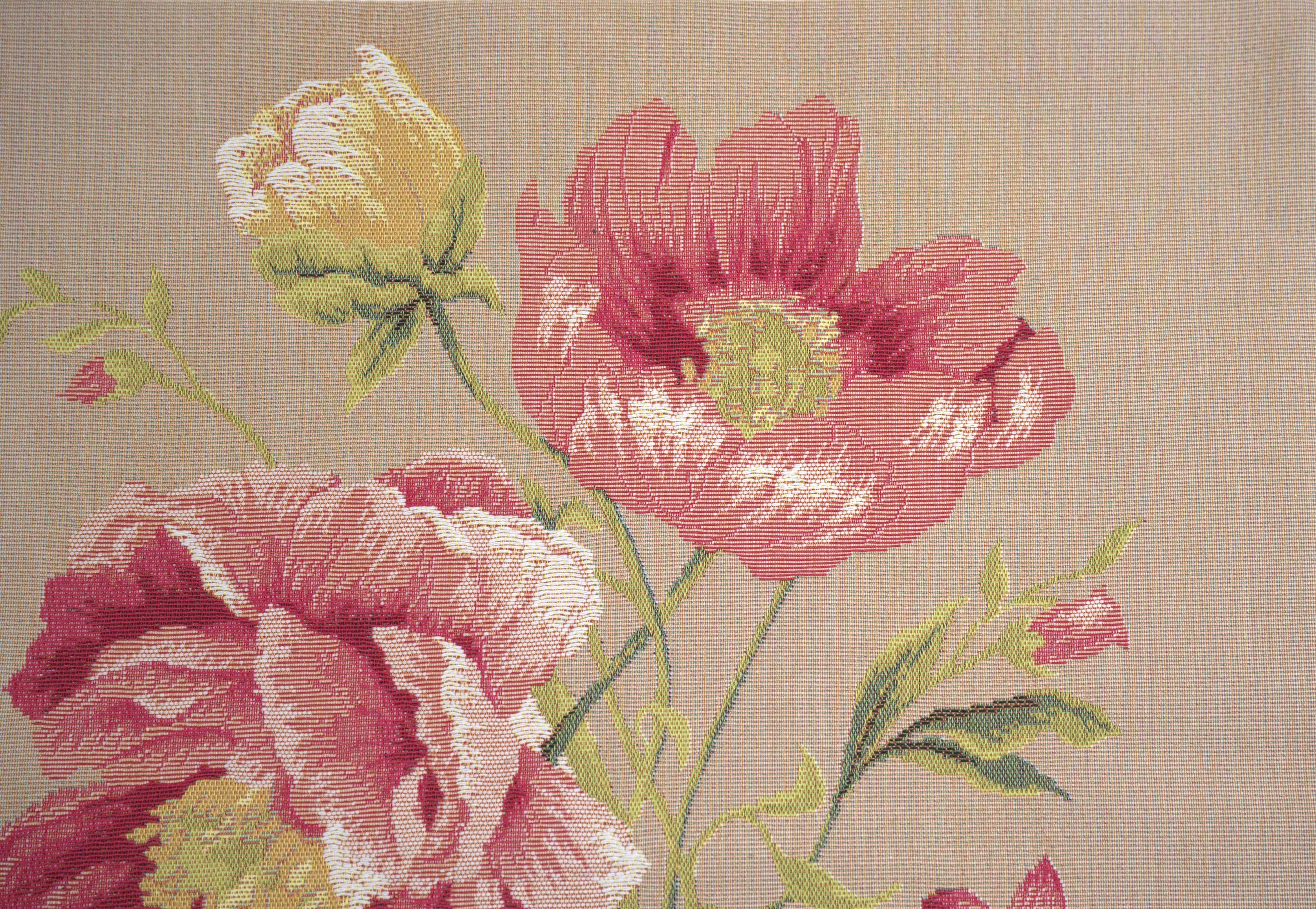 Single Peonies French Tapestry Cushion