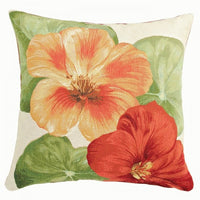 Nasturtium 2 White  French Tapestry Cushion