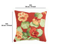 Nasturtium Red I French Tapestry Cushion