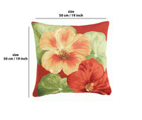 Nasturtium 2 Red  French Tapestry Cushion