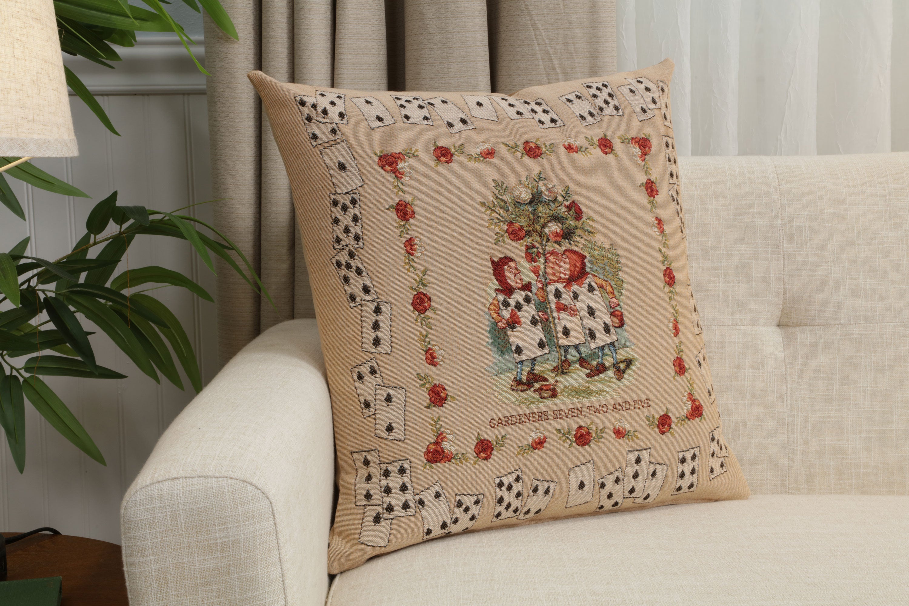 The Gardeners Alice In Wonderland French Tapestry Cushion