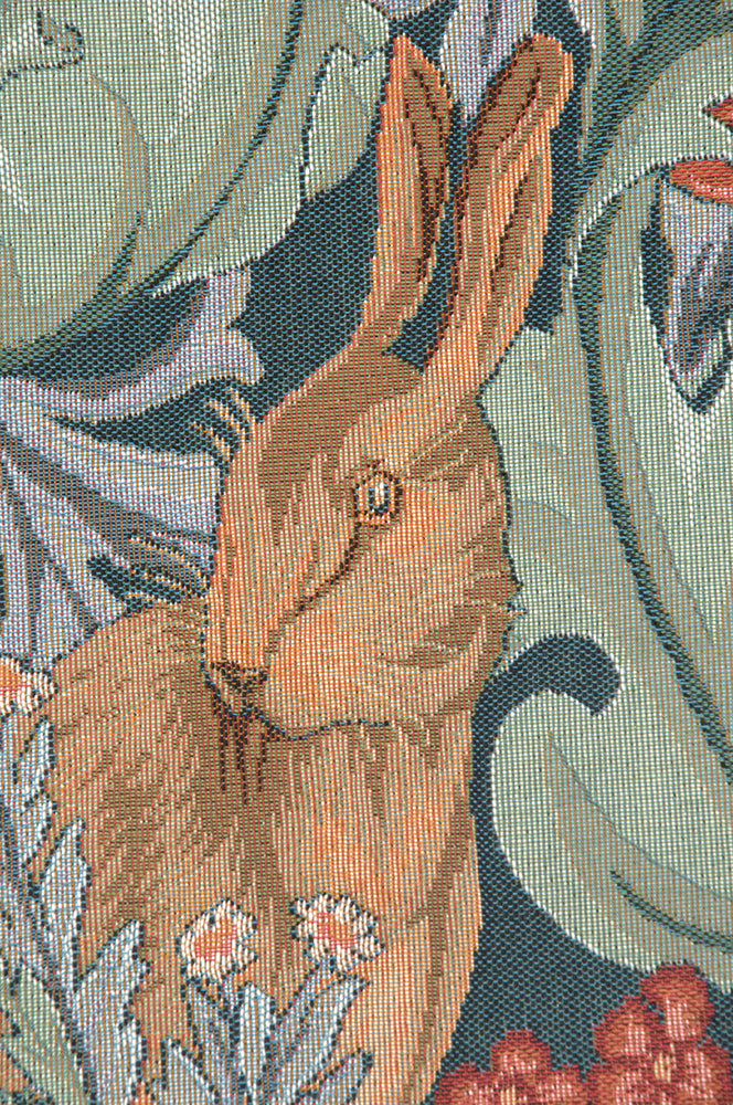 Rabbit As William Morris Right Small French Tapestry Cushion