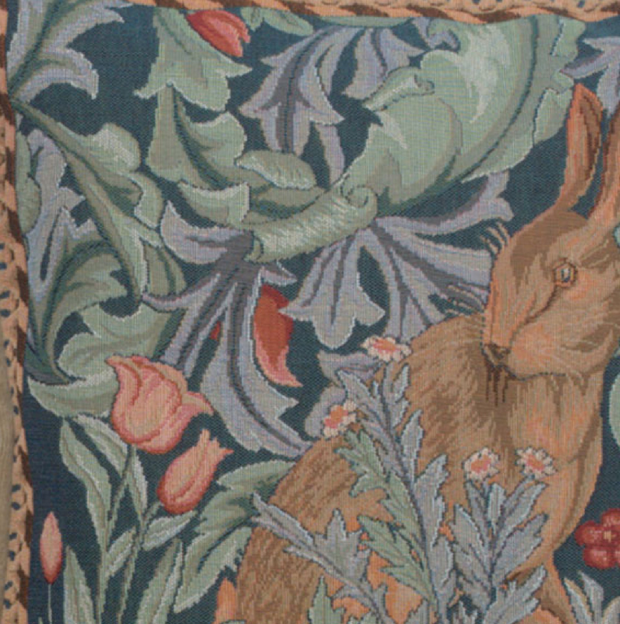 Rabbit As William Morris Right Small French Tapestry Cushion