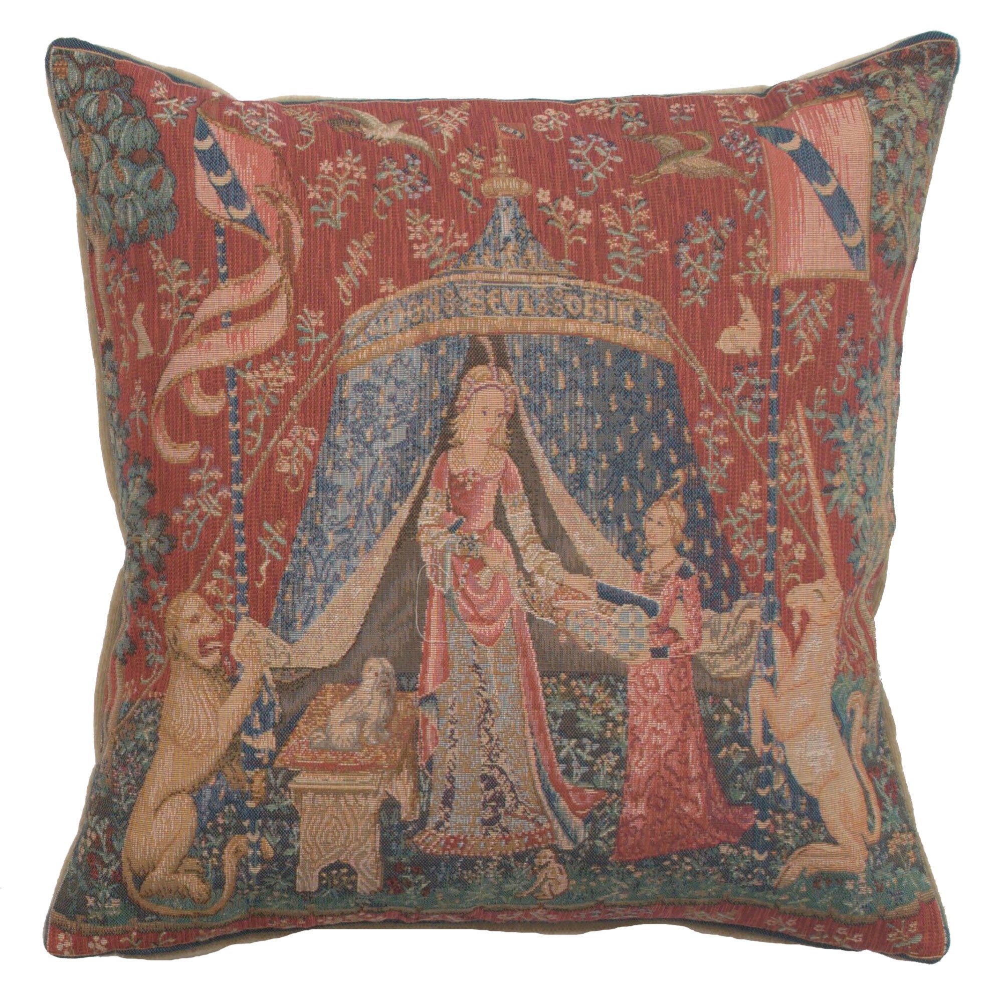 A Mon Seul Desir III Small French Tapestry Cushion