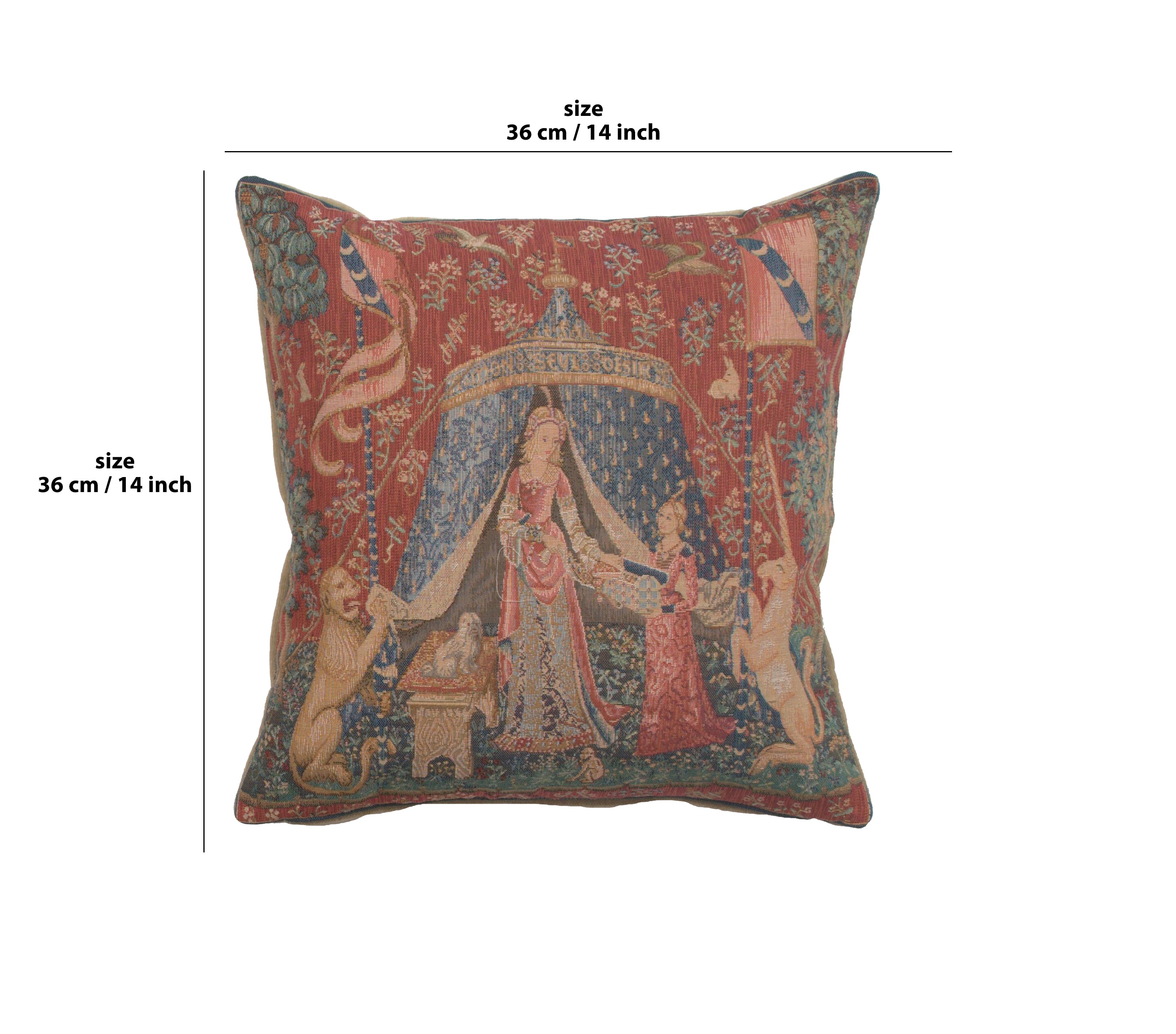 A Mon Seul Desir III Small French Tapestry Cushion