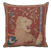 Le Lion Medieval  French Tapestry Cushion