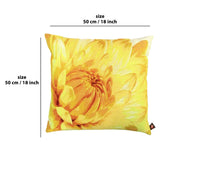 Close up on Light Yellow Dahlias French Tapestry Cushion