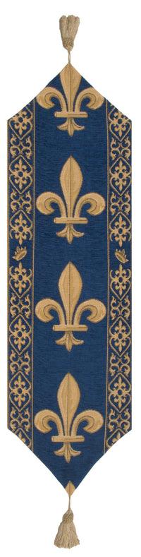 Fleur De Lys Blue TR European Table Runner