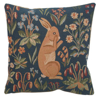 Medieval Rabbit Upright French Tapestry Cushion