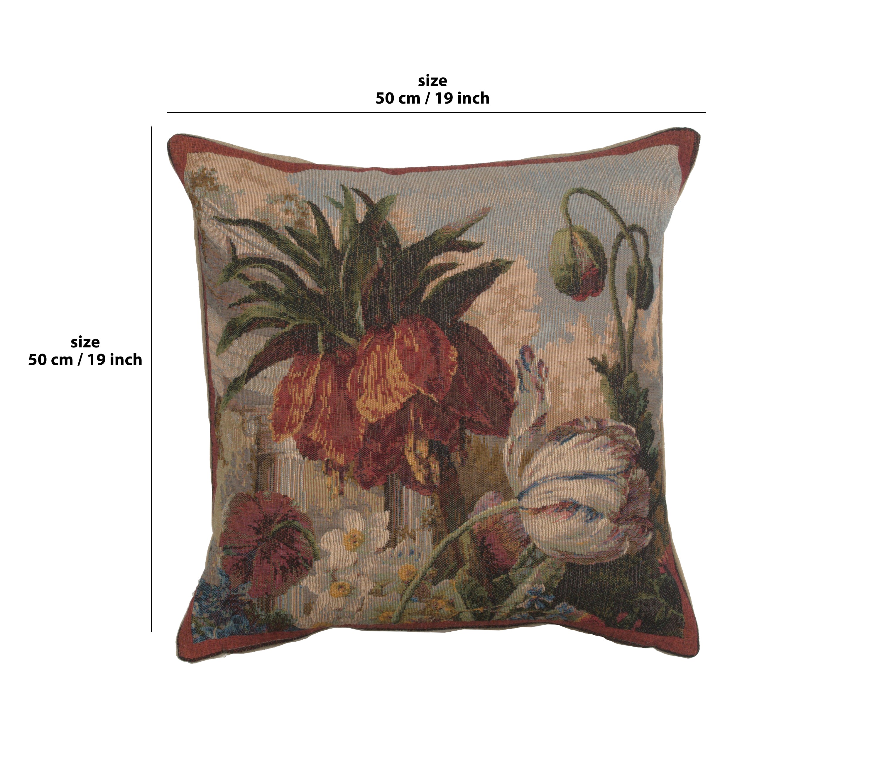 Fleur Exotique French Tapestry Cushion by Jan Frans  Van Dael