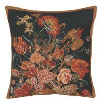 Flora Cotta Black I Belgian Cushion Cover