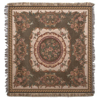 Floral Medallion Green Throw