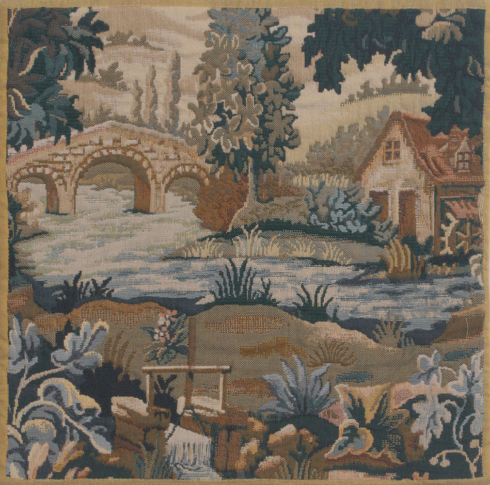 Paysage Flamand Moulin 1 Belgian Tapestry Cushion