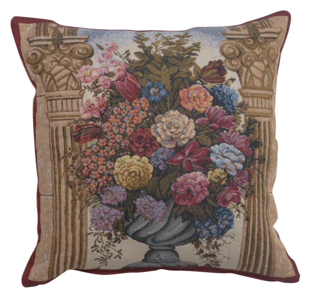 Floral in Arch Belgian Tapestry Cushion