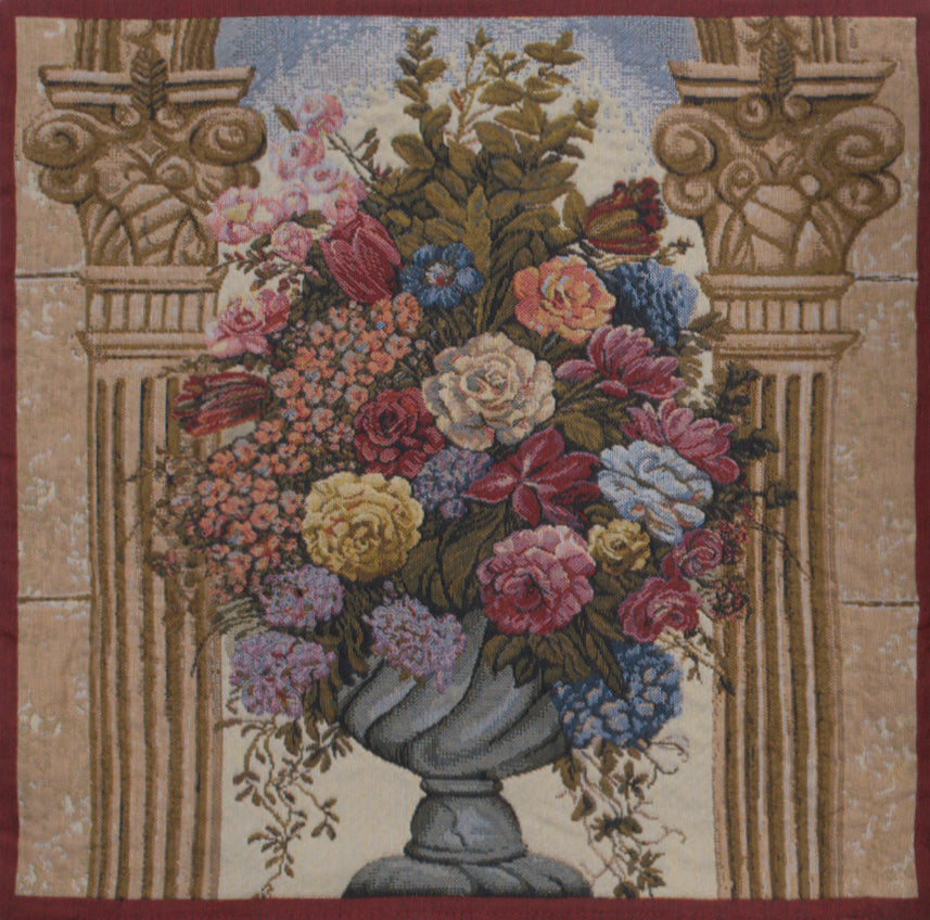 Floral in Arch Belgian Tapestry Cushion