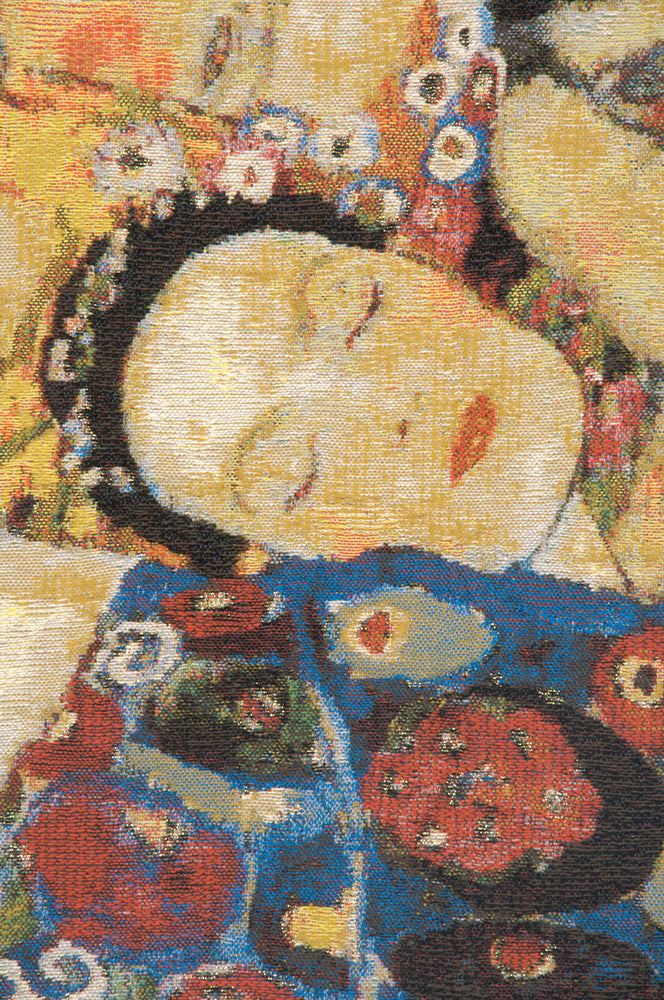 Virgin Klimt Faces Belgian Tapestry Wall Hanging by Gustav Klimt